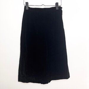 1950's Vintage Black Velvet Pencil Skirt Gothic Timeless
